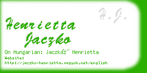 henrietta jaczko business card